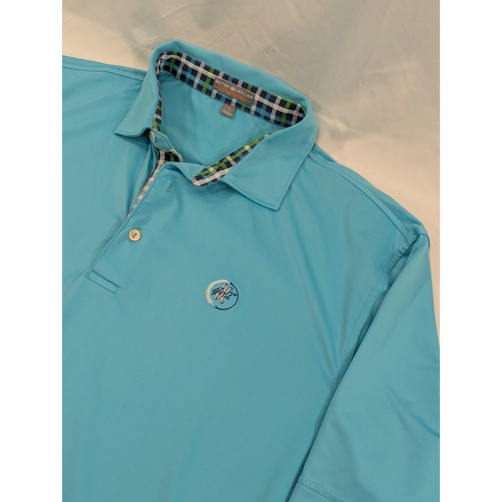 Peter‎ Millar Summer Comfort Polo Mens Large Teal Oklahoma City Country Club OC